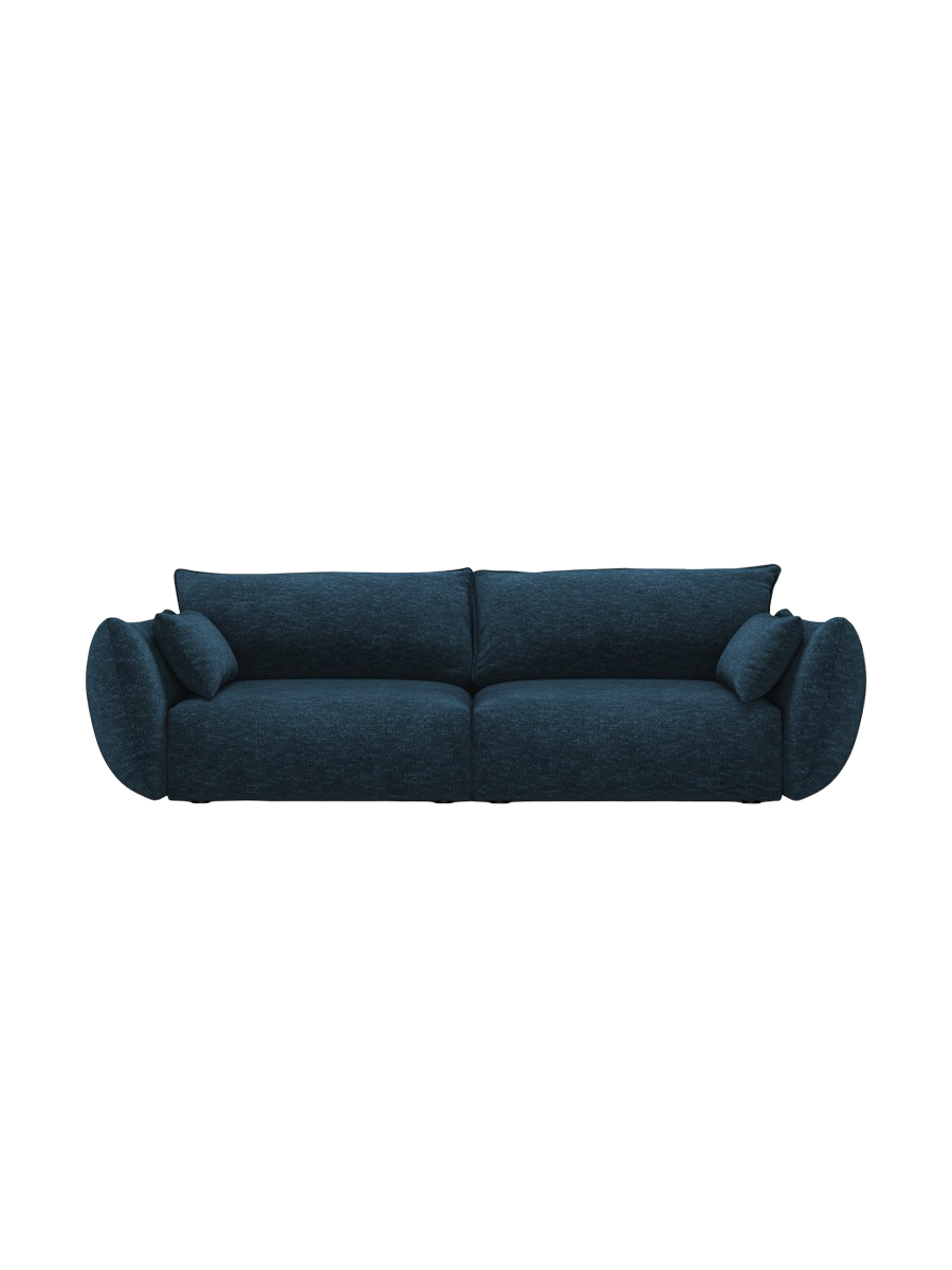 
Canapé design 3 places "Clau" - Chenille bleu roi