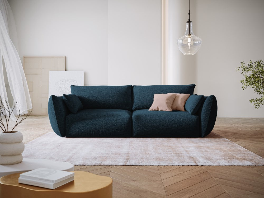 
Canapé design 3 places "Clau" - Chenille bleu roi