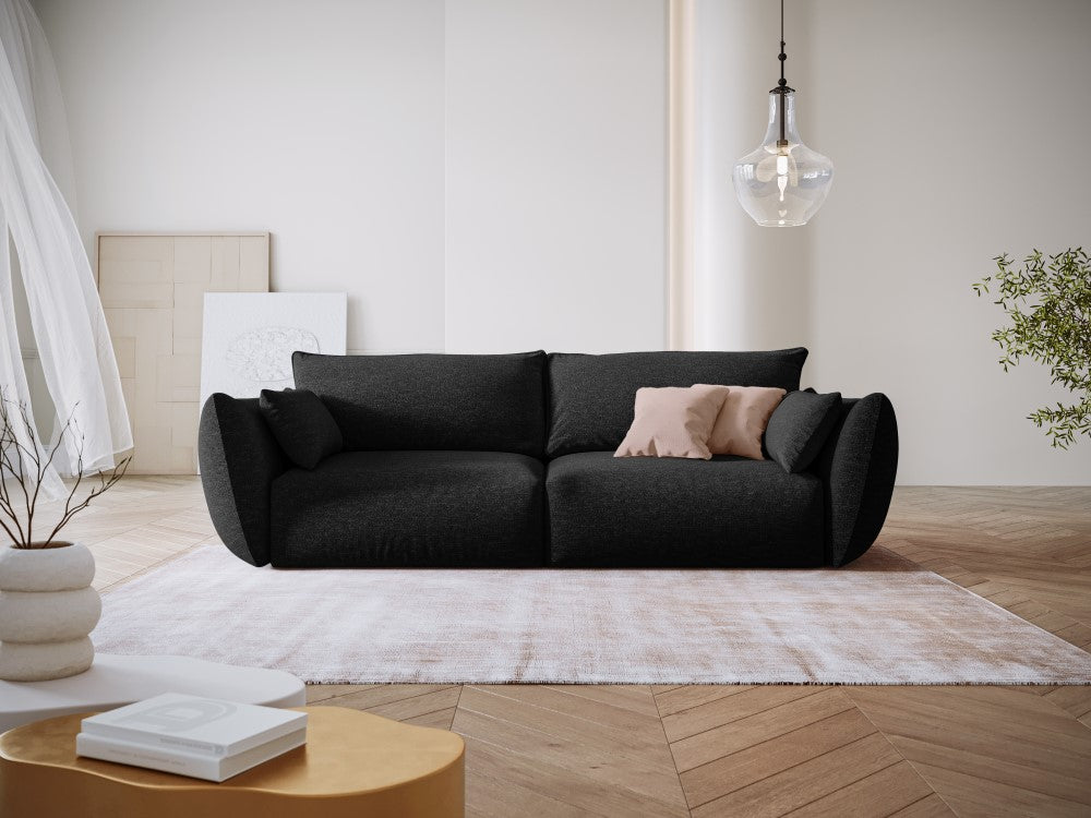 
Canapé design 3 places "Clau" - Chenille noire