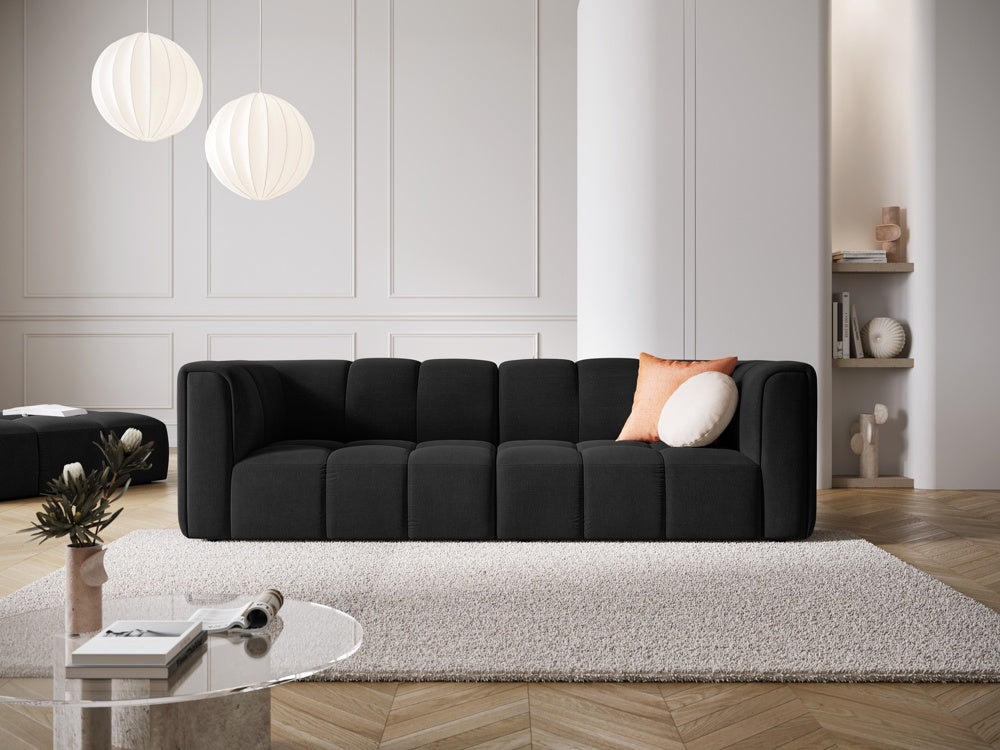 
3-Sitzer Design Sofa "Adams" - Chenille Schwarz