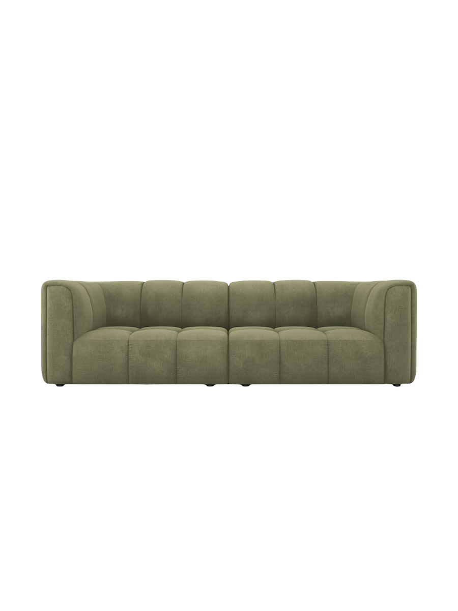 
3-Sitzer Design Sofa "Adams" - Chenille Olivgrün