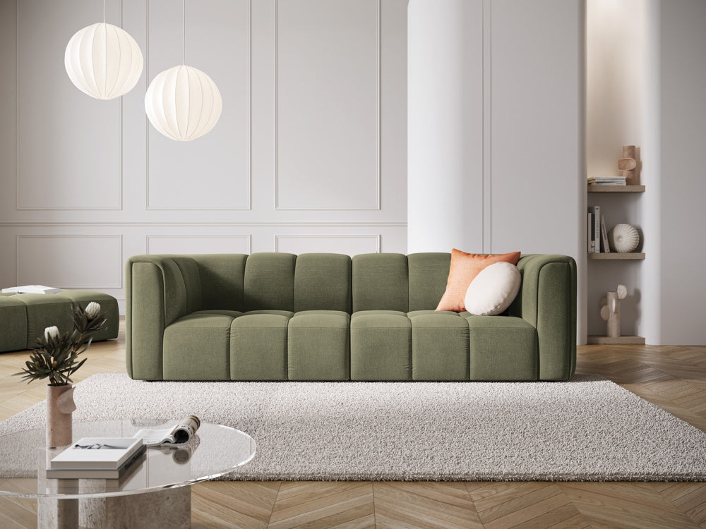 
3-Sitzer Design Sofa "Adams" - Chenille Olivgrün