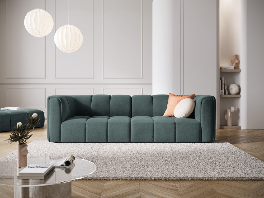 
3-Sitzer Design Sofa "Adams" - Chenille Petrol