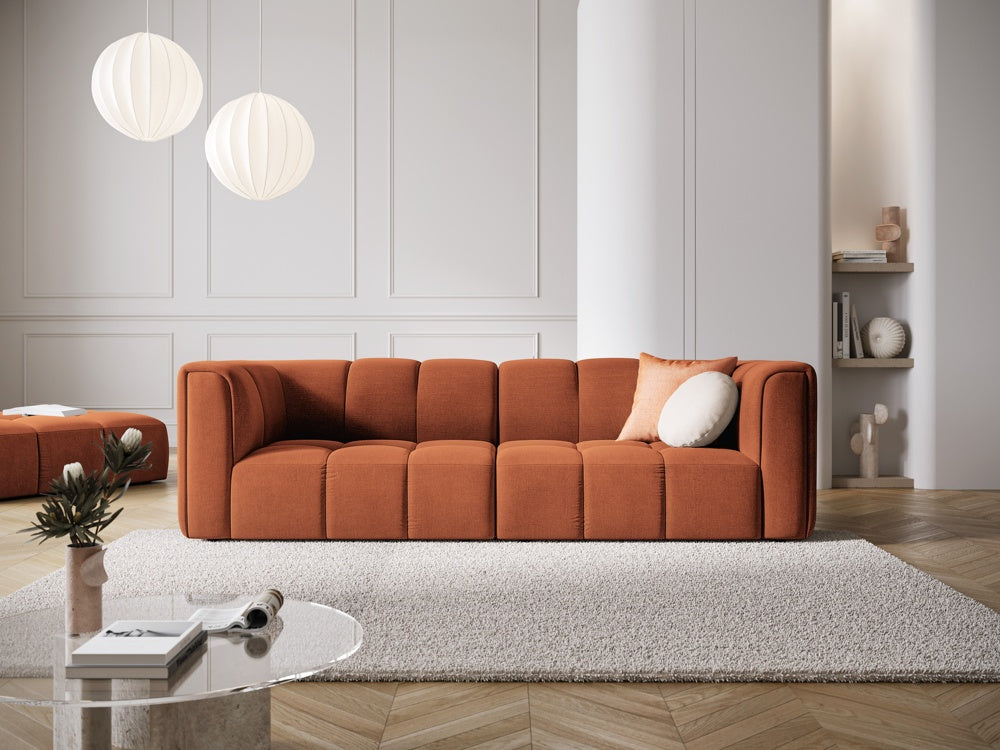 
3-Sitzer Design Sofa "Adams" - Chenille Terracotta