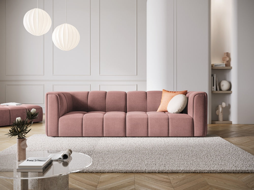
3-Sitzer Design Sofa "Adams" - Chenille Rosa