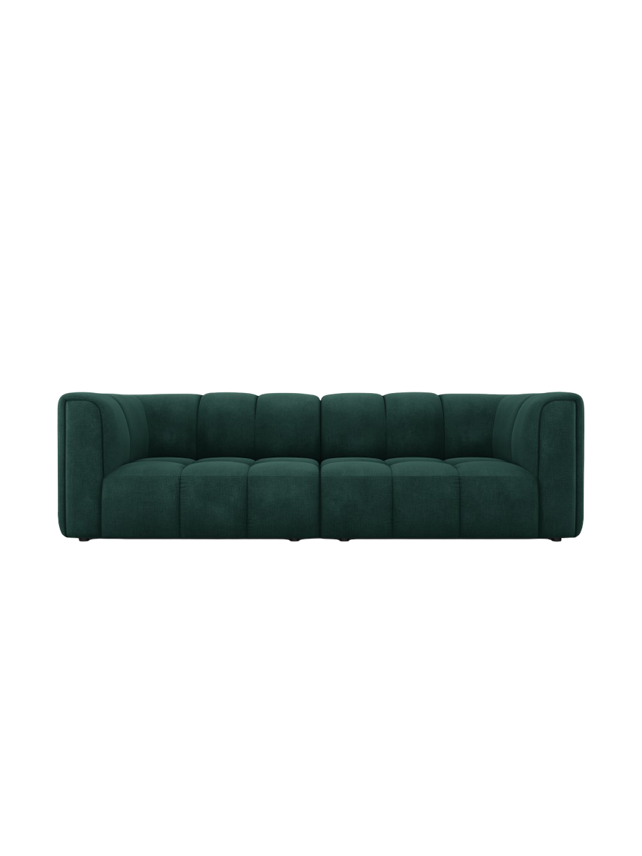 
3-Sitzer Design Sofa "Adams" - Chenille Flaschengrün