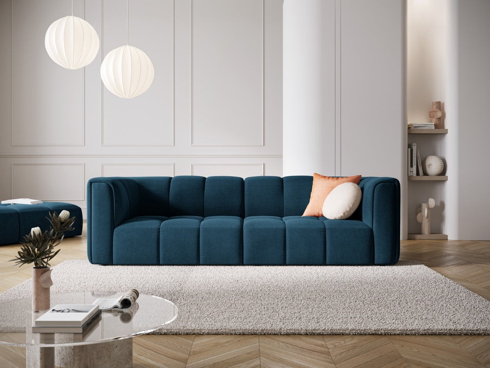 
3-Sitzer Design Sofa "Adams" - Chenille Königsblau
