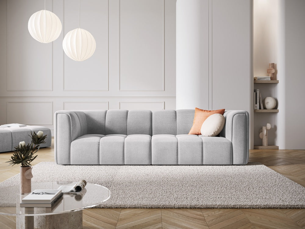 
3-Sitzer Design Sofa "Adams" - Chenille Hellgrau