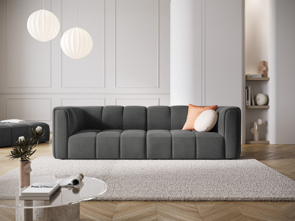 
3-Sitzer Design Sofa "Adams" - Chenille Dunkelgrau