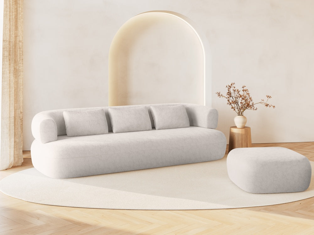 
3-seater designer sofa "Estro" - Chenille Light Beige