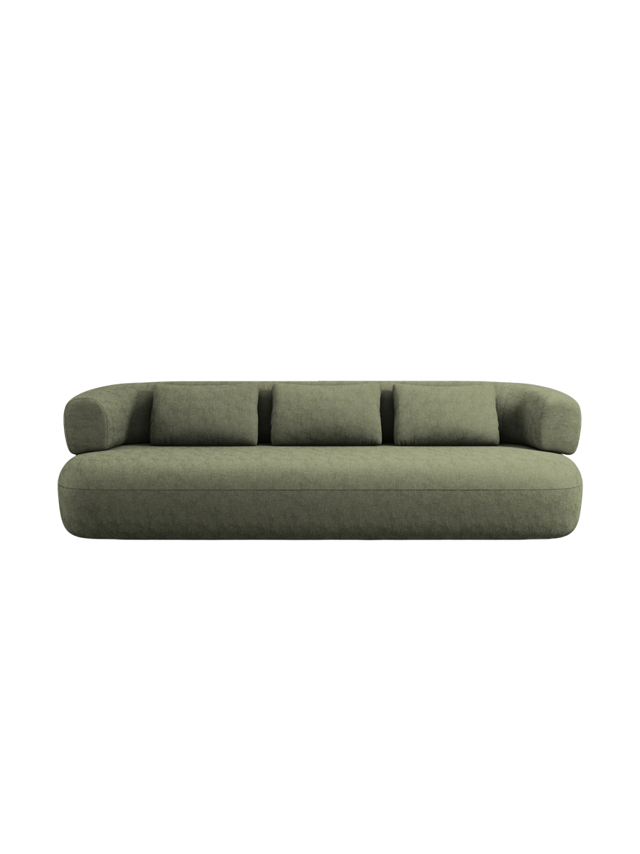 
3-seater designer sofa "Estro" - Chenille Green