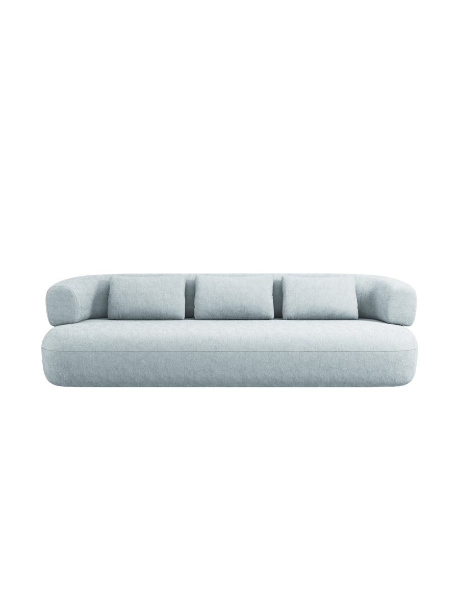 
3-seater designer sofa "Estro" - Chenille Light Blue