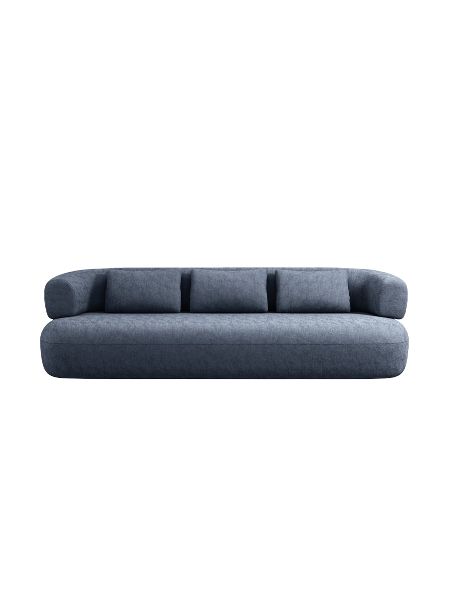 
3-seater designer sofa "Estro" - Chenille Dark Blue