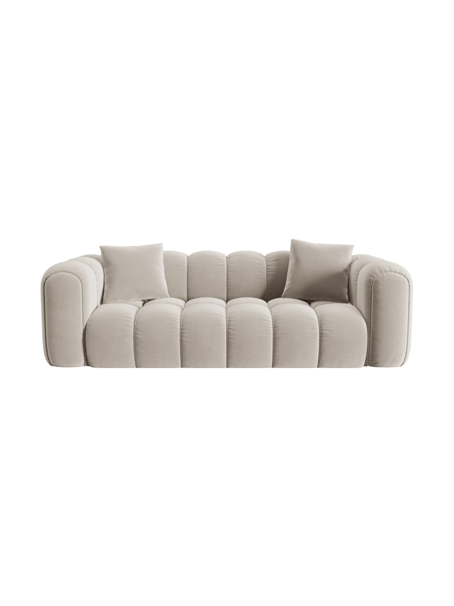 
3-Seater Designer Sofa "Arden" - Velvet Ecru