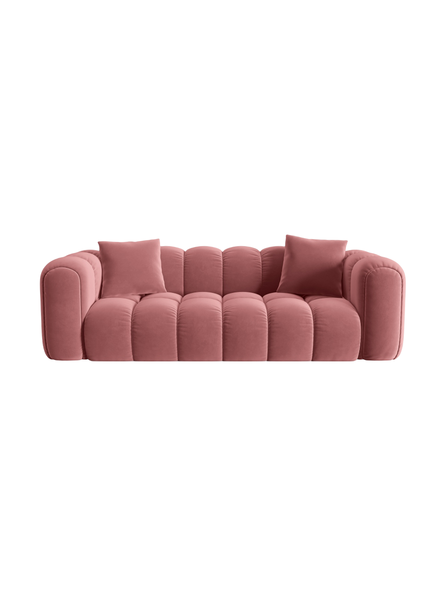 
3-Seater Designer Sofa "Arden" - Velvet Flamingo Pink