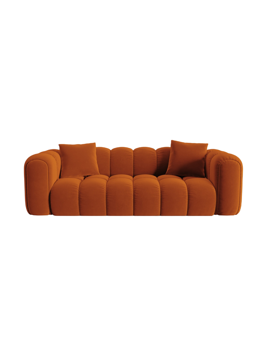 
3-Seater Designer Sofa "Arden" - Velvet Terracotta