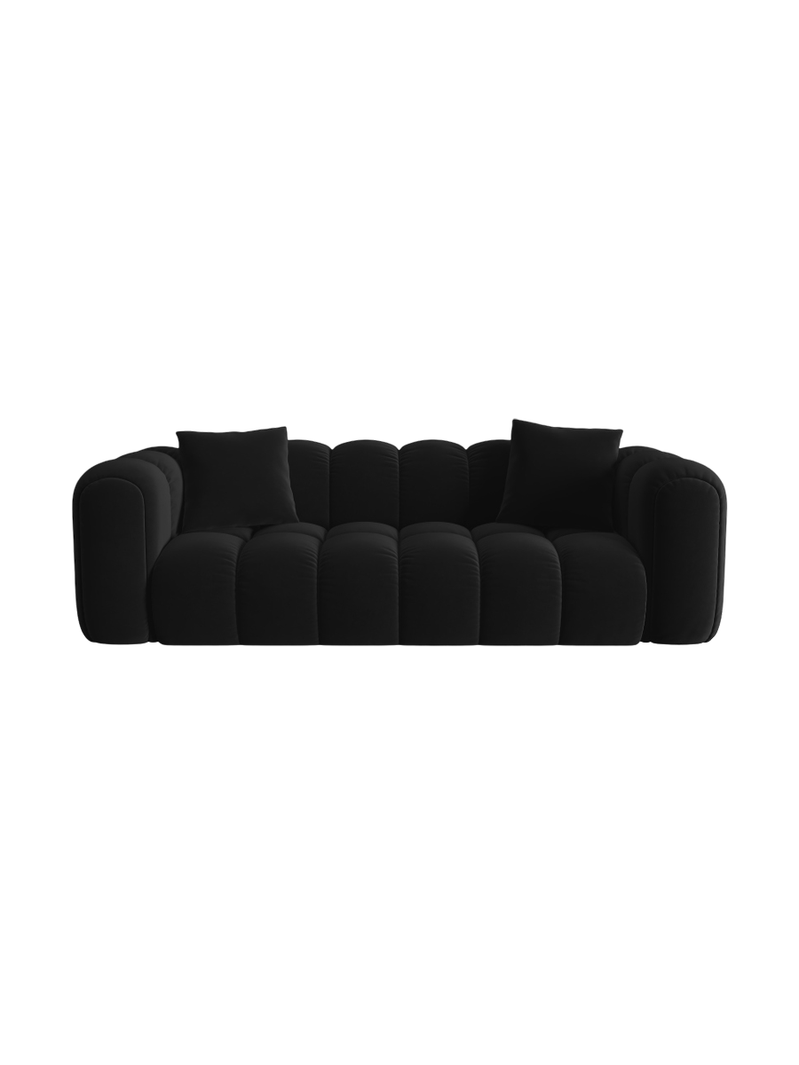 
3-Seater Designer Sofa "Arden" - Velvet Black