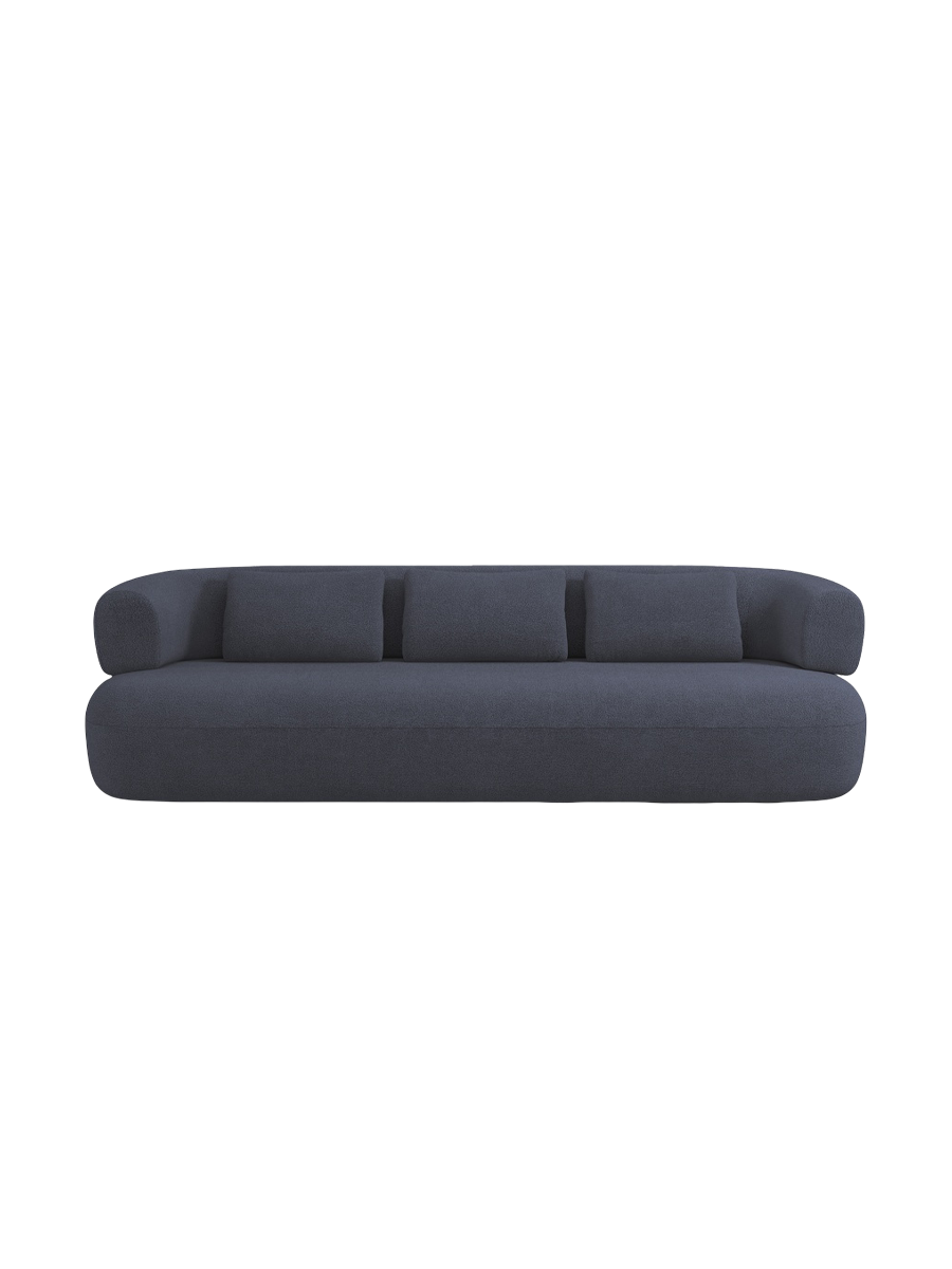 
3-seater designer sofa "Estro" - Bouclé Dark Blue