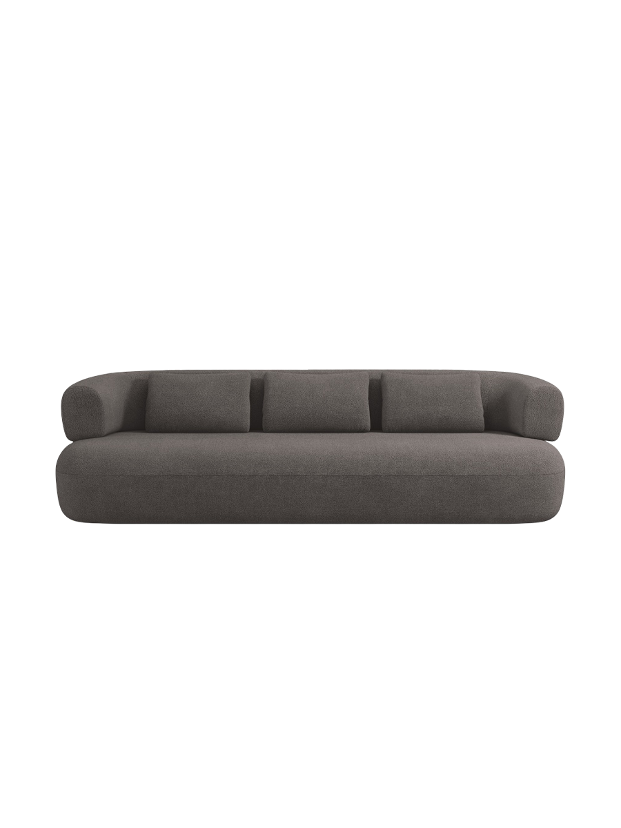 
3-seater designer sofa "Estro" - Bouclé Grey