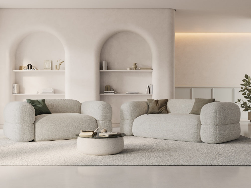 
3-Sitzer Design Sofa "Lony" - Strukturstoff Beige