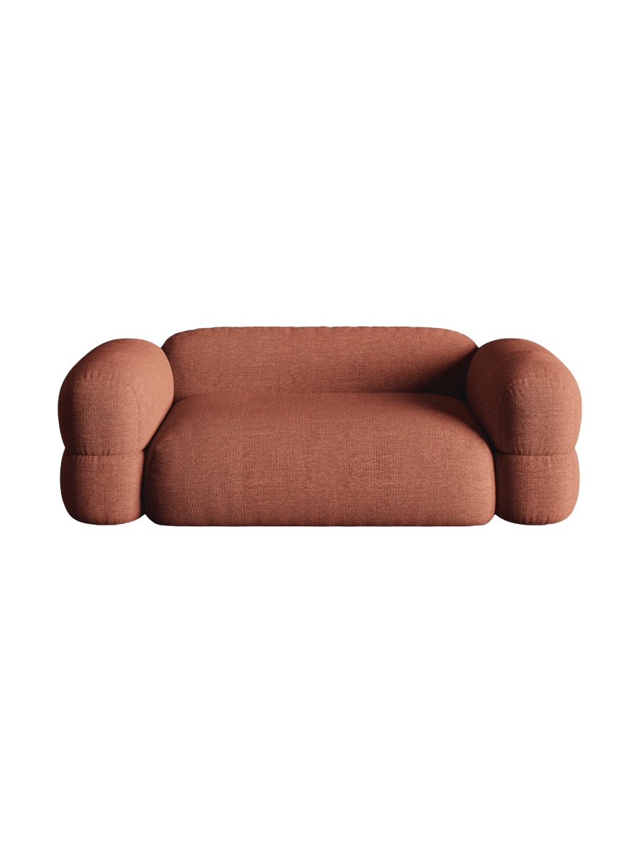 
3-Sitzer Design Sofa "Lony" - Strukturstoff Coral