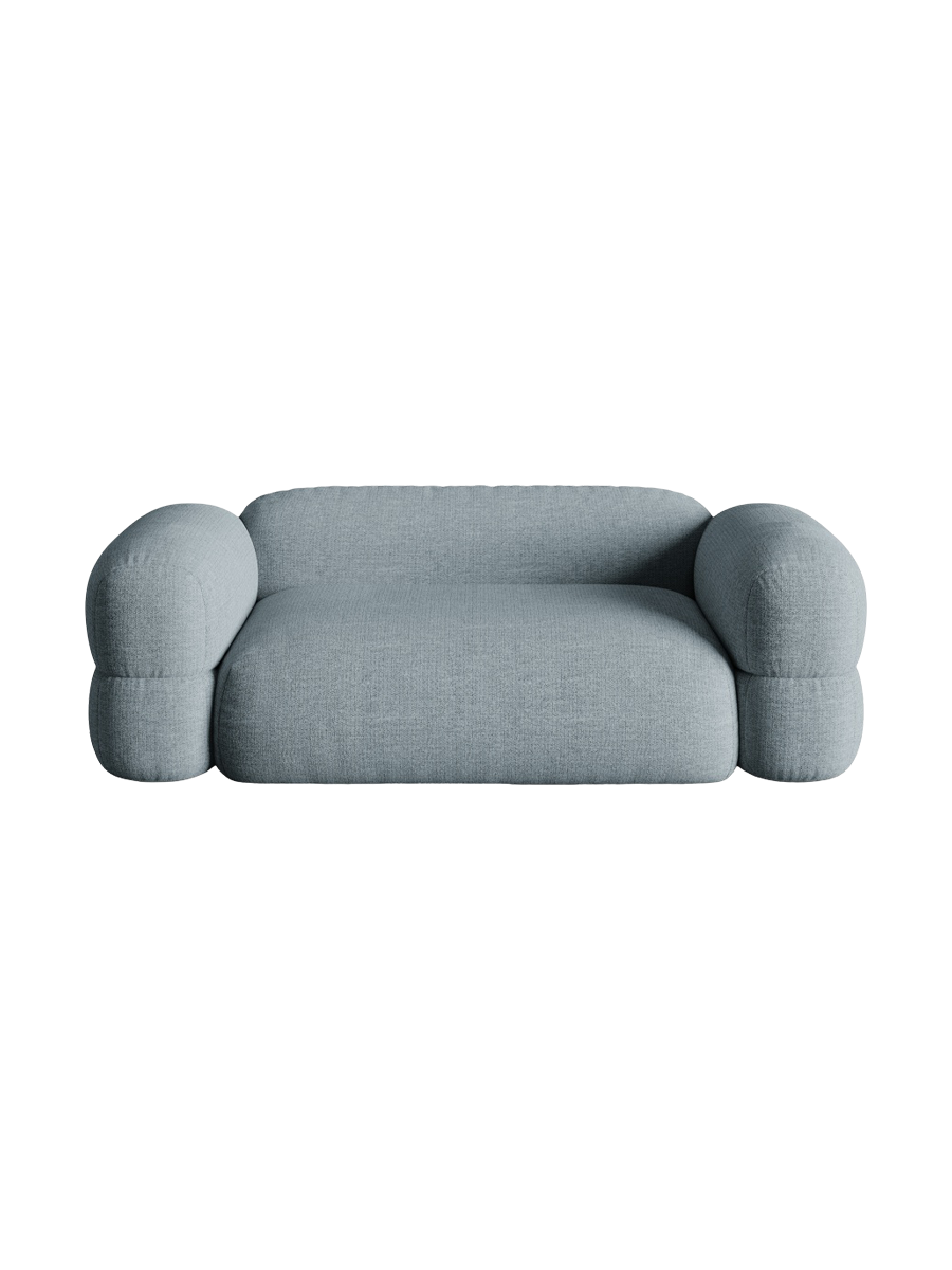 
3-Sitzer Design Sofa "Lony" - Strukturstoff Pastellblau