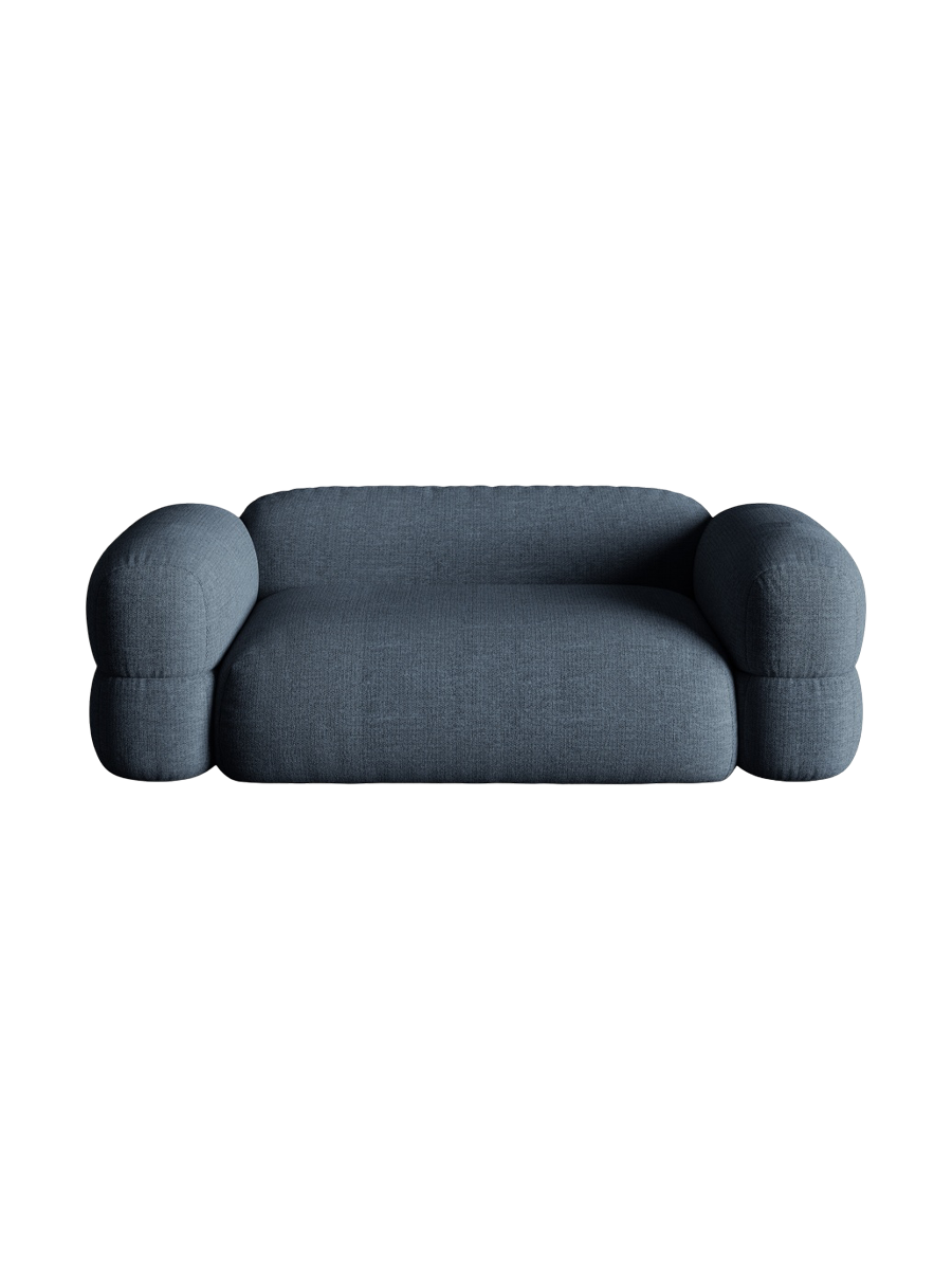 
3-Sitzer Design Sofa "Lony" - Strukturstoff Dunkelblau