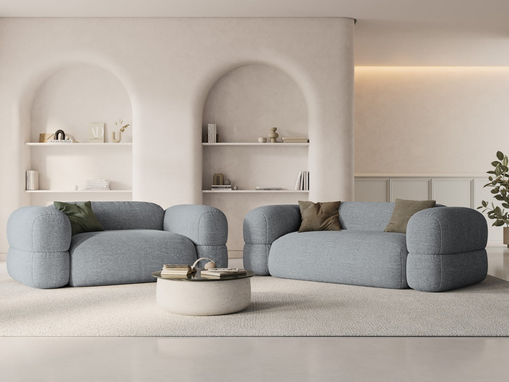 
3-Sitzer Design Sofa "Lony" - Strukturstoff Grau