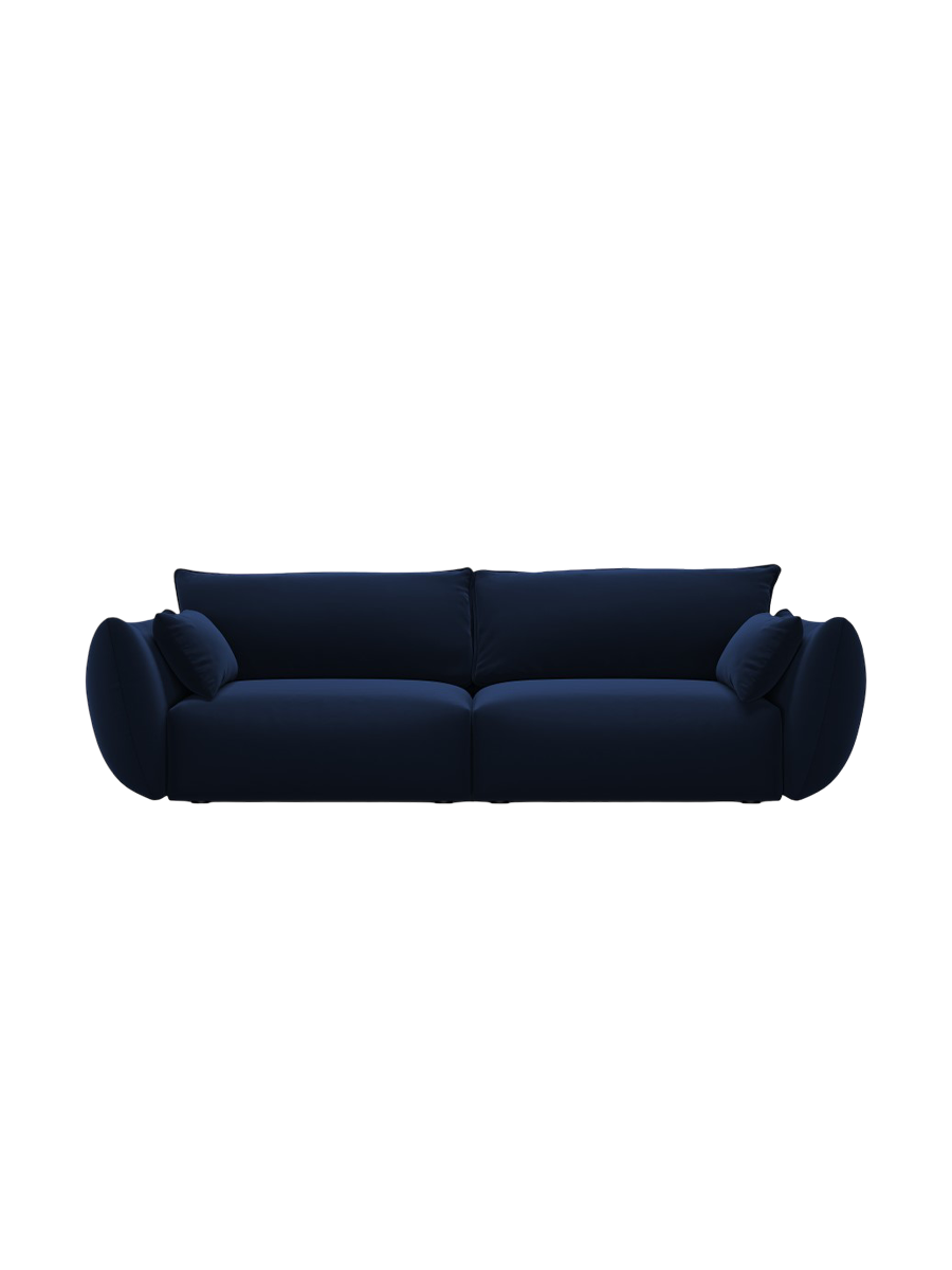 
Canapé design 3 places "Clau" - Velours bleu roi
