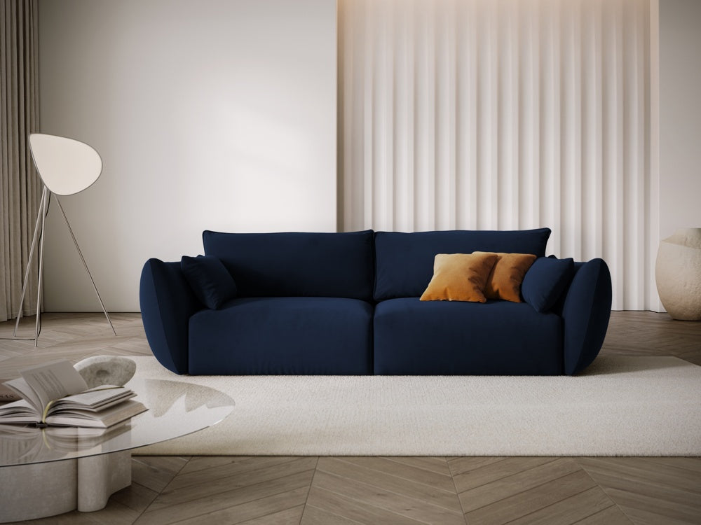 
Canapé design 3 places "Clau" - Velours bleu roi