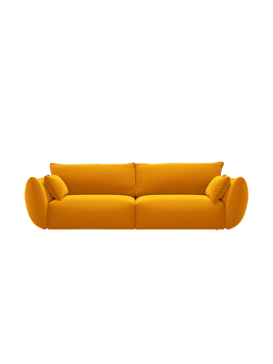 
Canapé design 3 places "Clau" - Velours moutarde