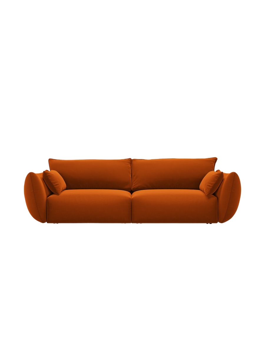 
Canapé design 3 places "Clau" - Velours Terre cuite