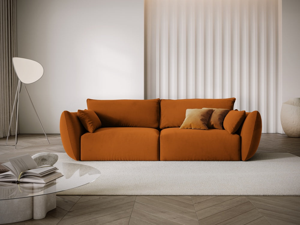 
Canapé design 3 places "Clau" - Velours Terre cuite
