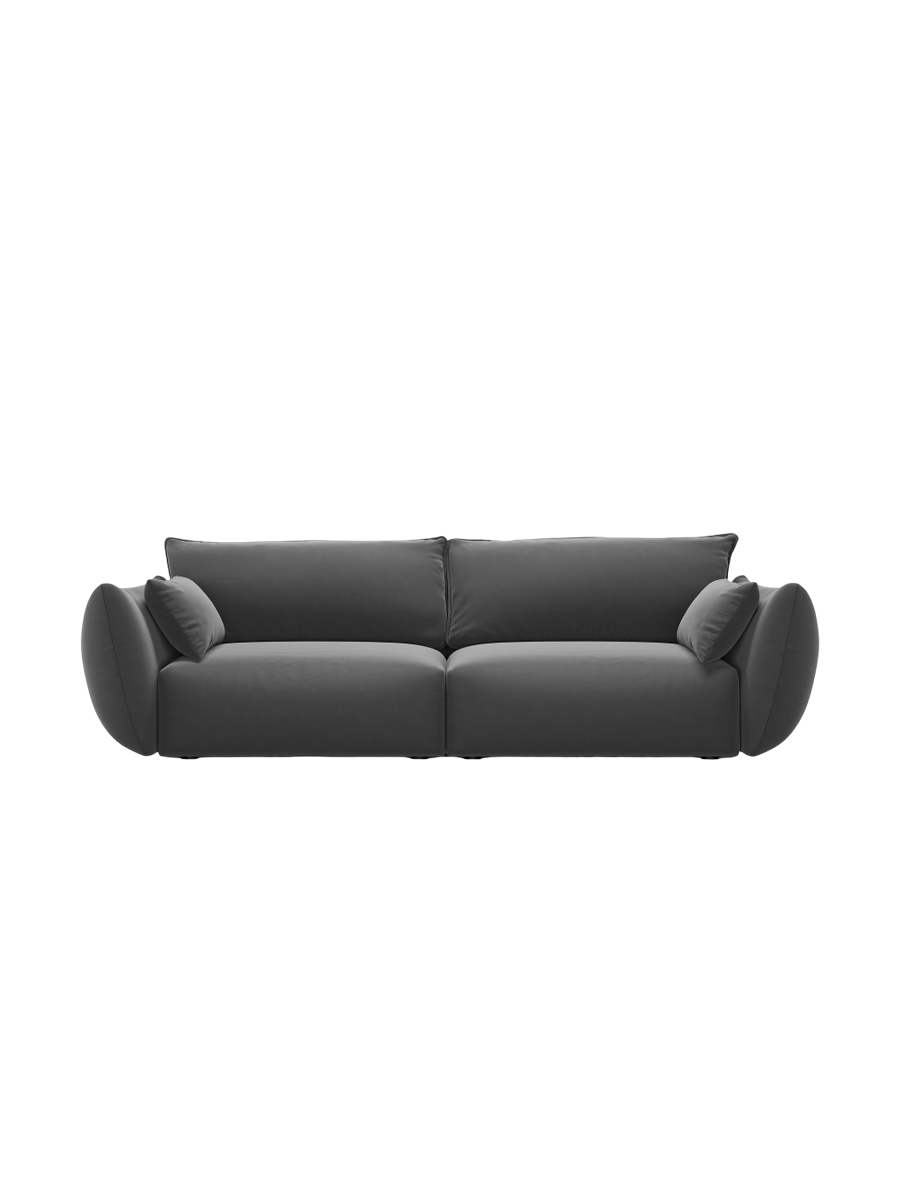 
Canapé design 3 places "Clau" - Velours gris foncé