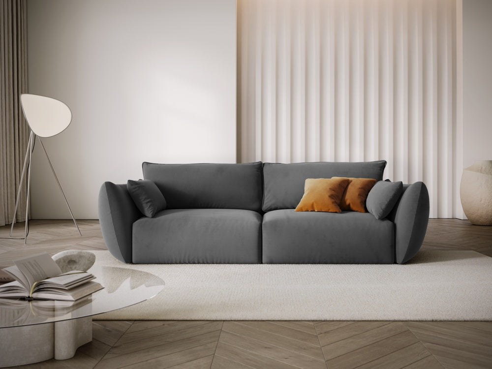 
Canapé design 3 places "Clau" - Velours gris foncé
