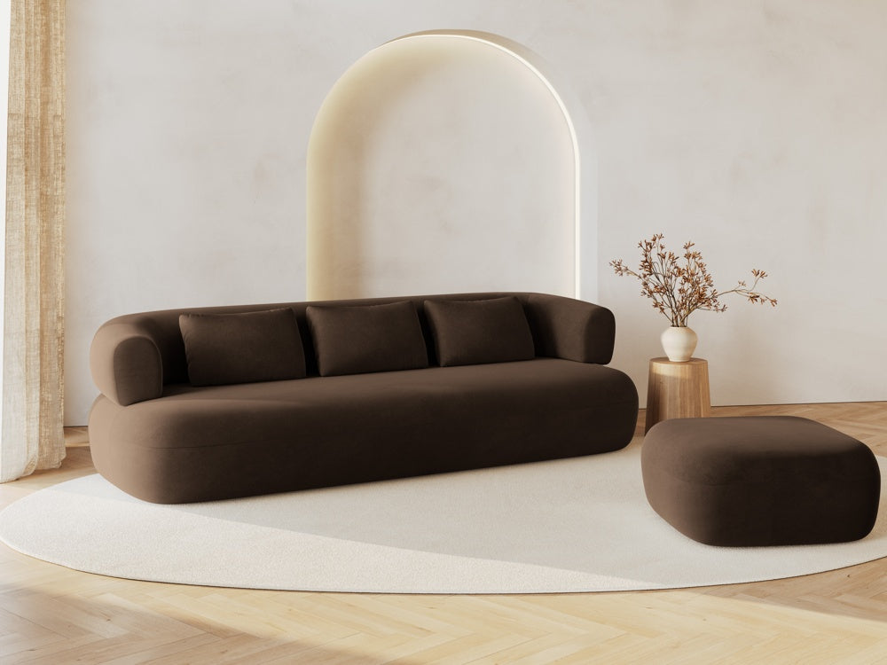 
3-seater designer sofa "Estro" - Velvet Chocolate