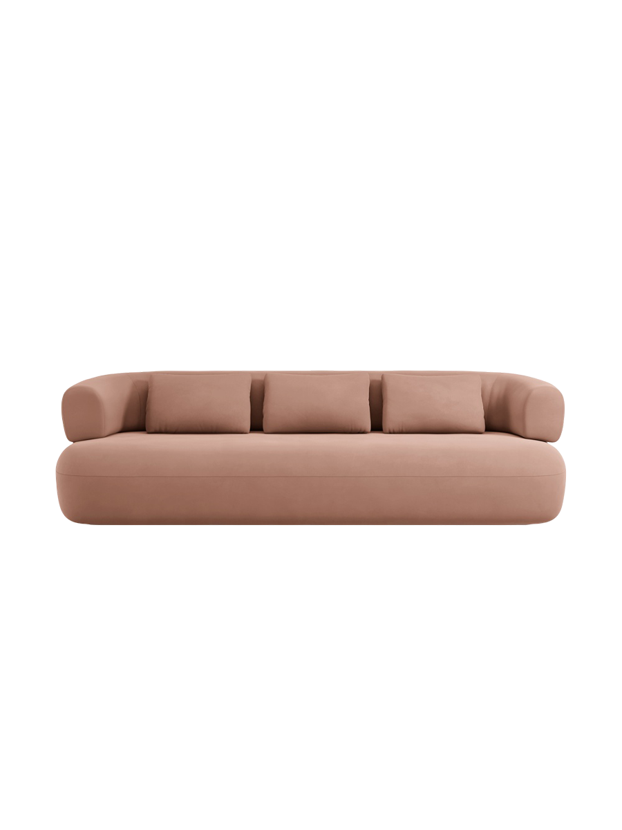 
3-seater designer sofa "Estro" - Velvet Rose