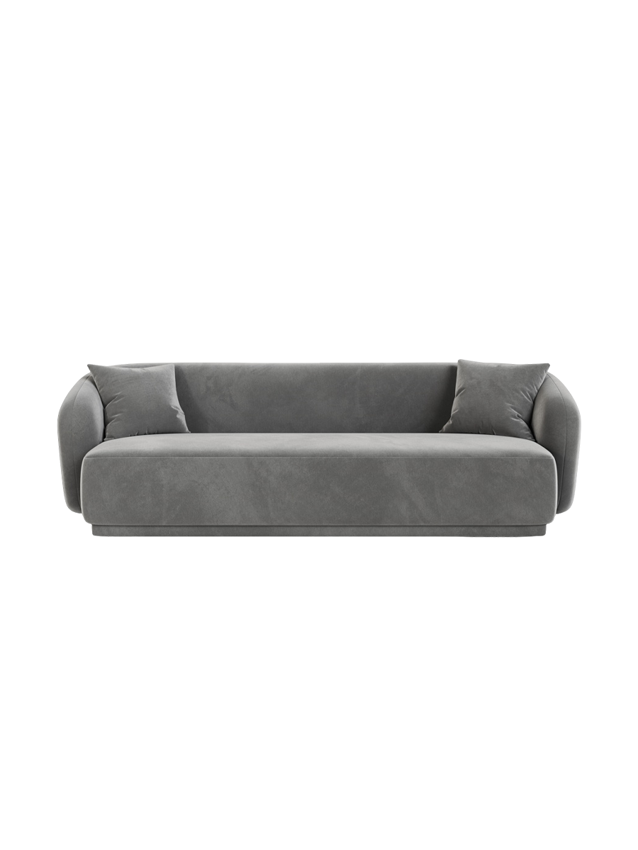 
Canapé design 3 places "Jane" - Velours Gris
