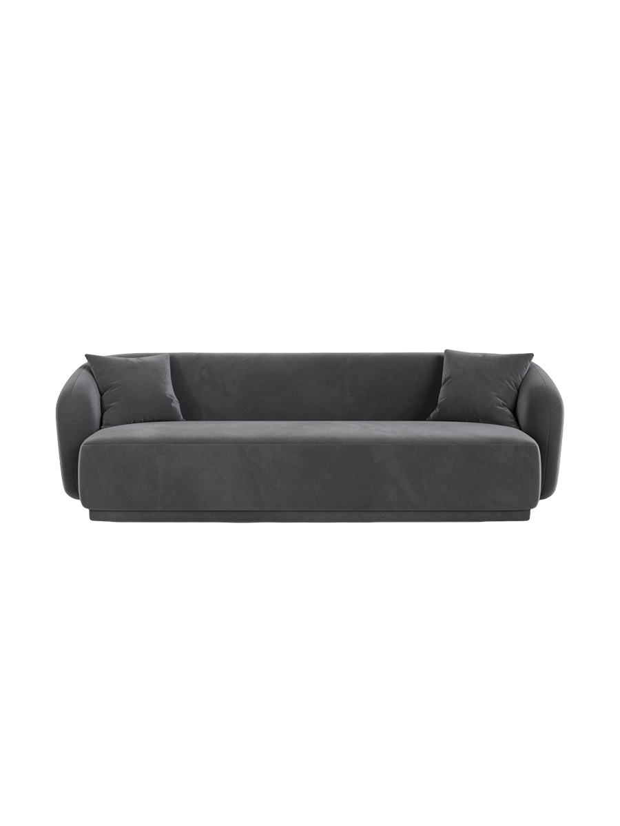 
Canapé design 3 places "Jane" - Velours gris foncé