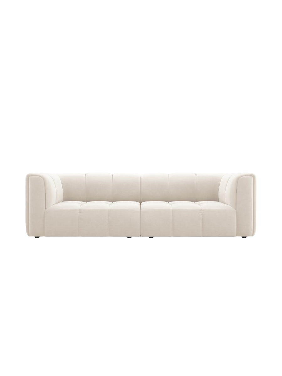 
3-Sitzer Design Sofa "Adams" - Samt Light Beige