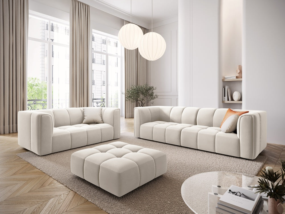 
3-Sitzer Design Sofa "Adams" - Samt Light Beige