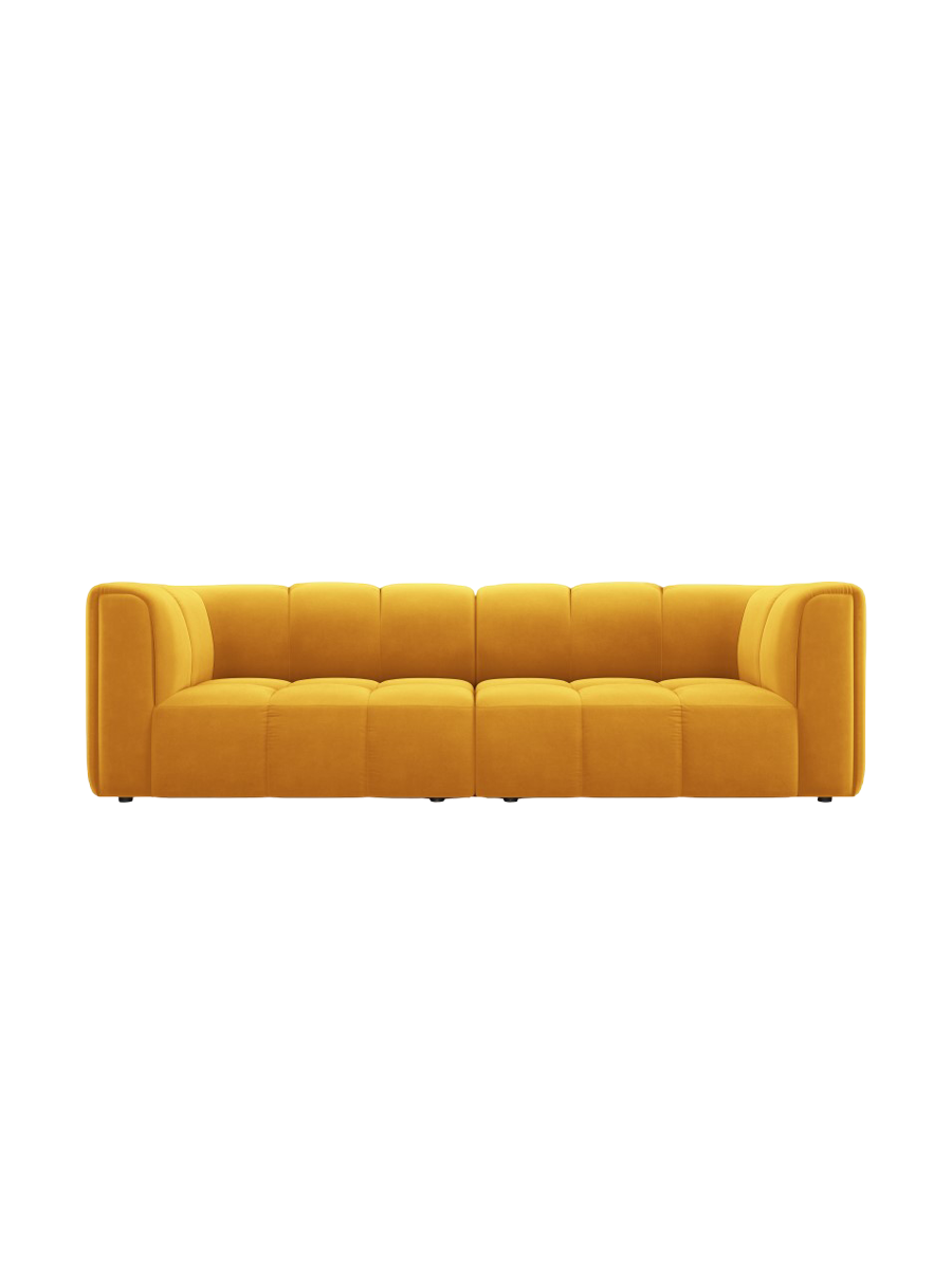 
3-Sitzer Design Sofa "Adams" - Samt Senfgelb