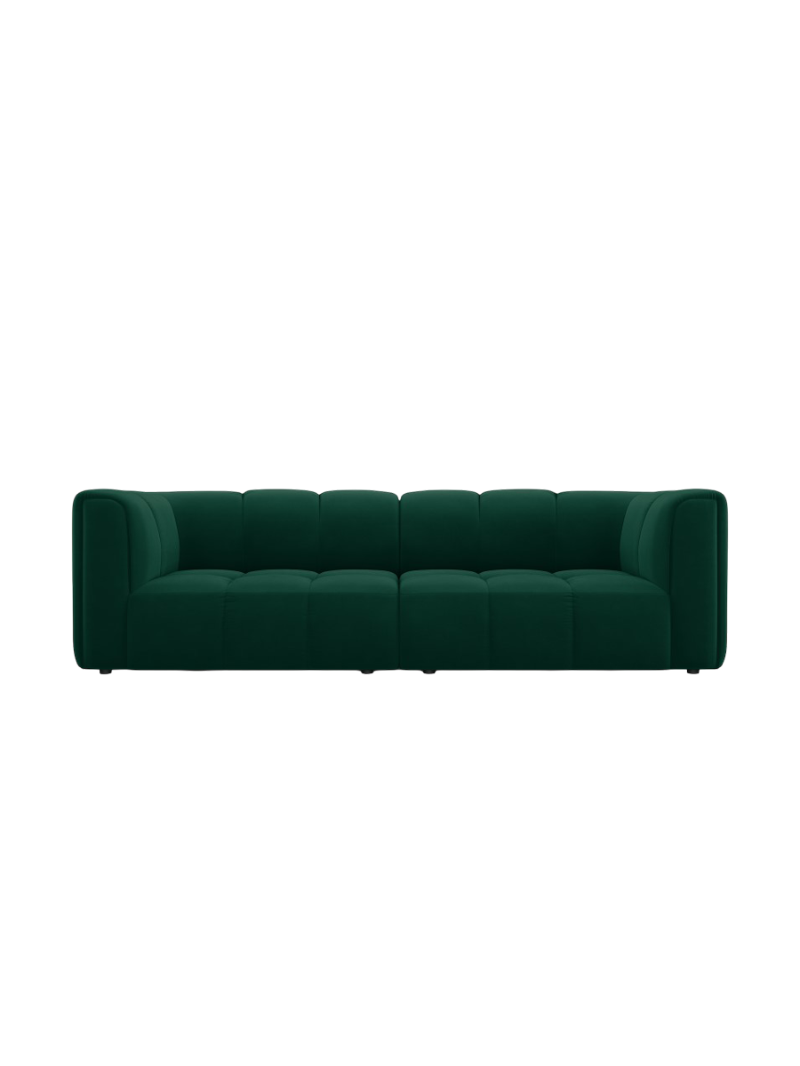 
3-Sitzer Design Sofa "Adams" - Samt Flaschengrün