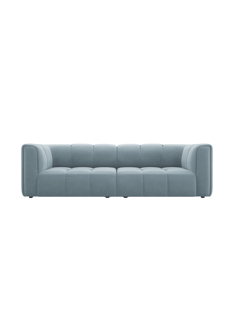 
3-Sitzer Design Sofa "Adams" - Samt Hellblau