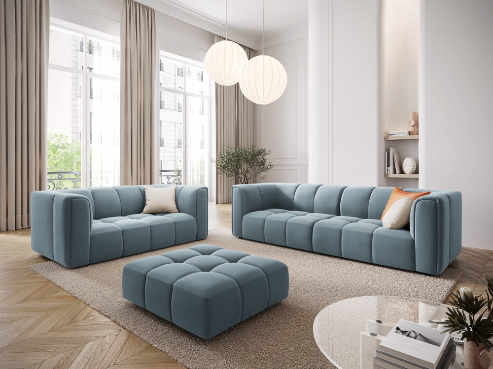 
3-Sitzer Design Sofa "Adams" - Samt Hellblau