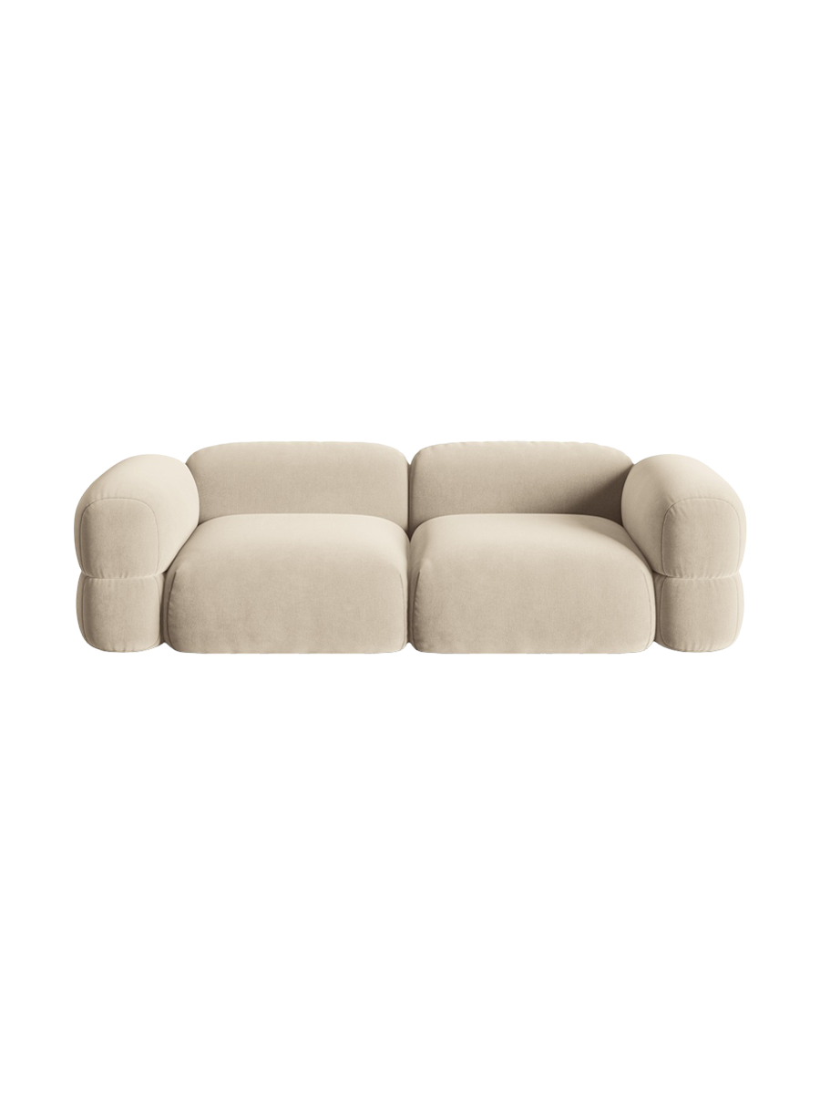 
4-Sitzer Design Sofa "Lony" - Samt Beige hell