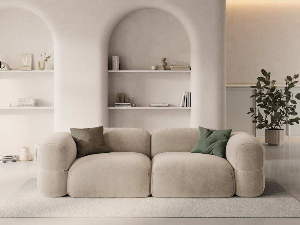 
4-Sitzer Design Sofa "Lony" - Samt Beige hell