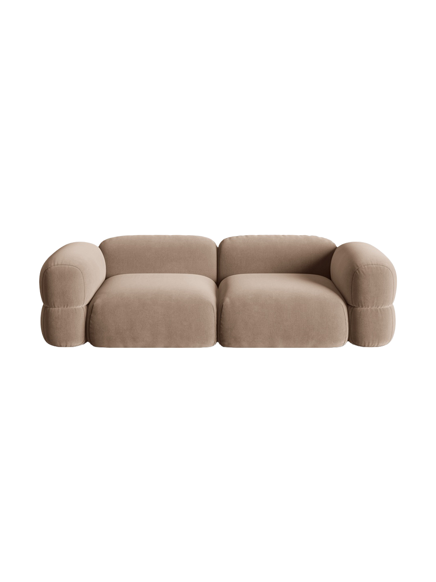 
4-Sitzer Design Sofa "Lony" - Samt Beige dunkel
