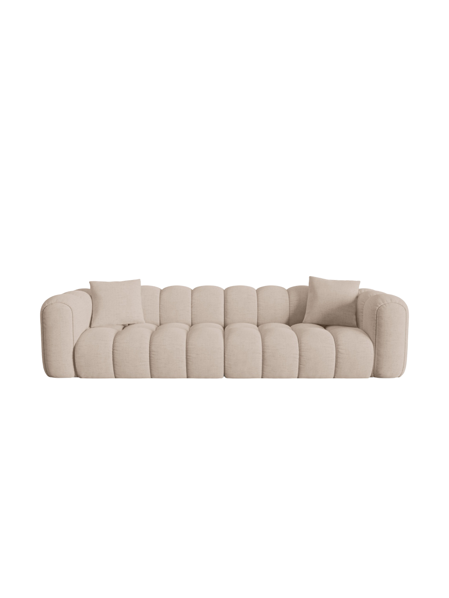 
4-Seater Designer Sofa "Arden" - Structured fabric Cappuccino