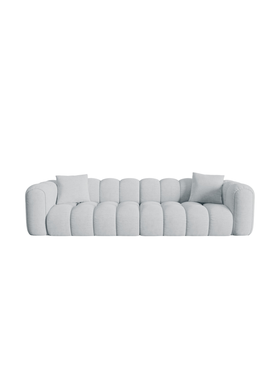 
4-Seater Designer Sofa "Arden" - Structural Fabric Light Grey
